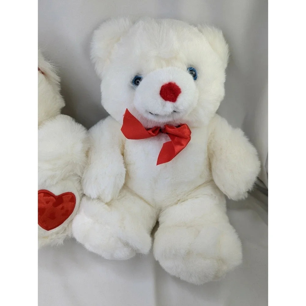 White Bear Lot Red Hearts Nose Bow Lot 18 Inch 14 Inch Mty Inttll Stuffed Animal